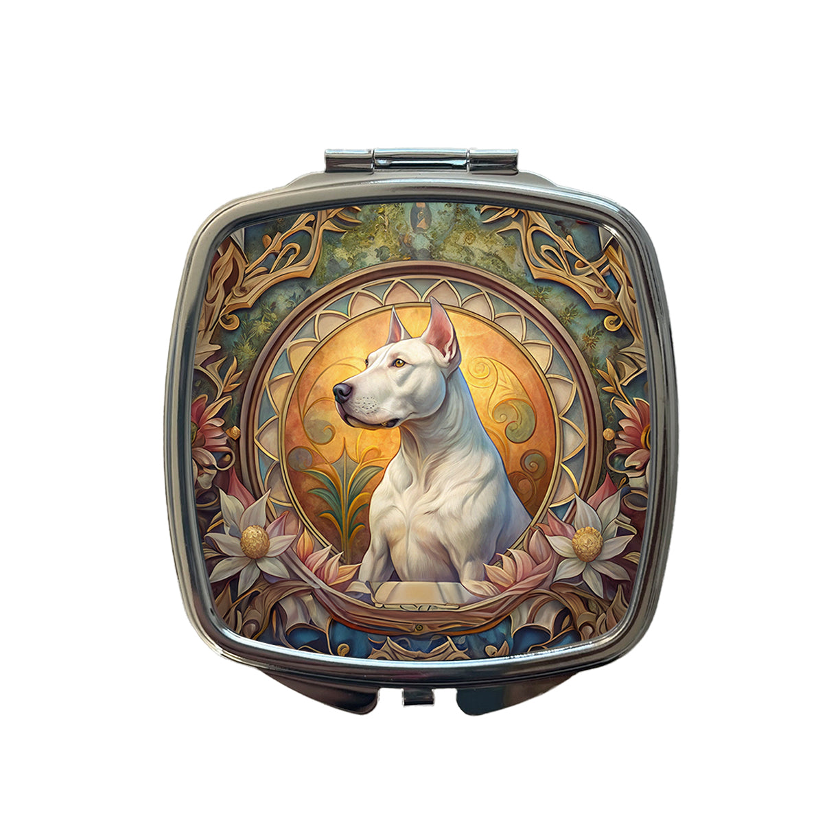 Dogo Argentino Dog Art Nouveau Small Travel Purse Handbag Pocket Makeup Compact Mirror
