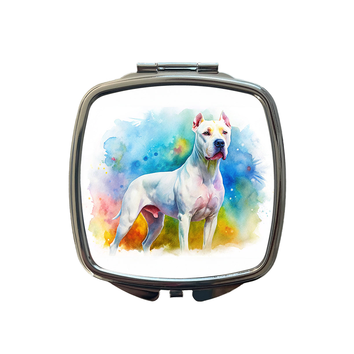 Dogo Argentino Dog Watercolor Style Small Travel Purse Handbag Pocket Makeup Compact Mirror