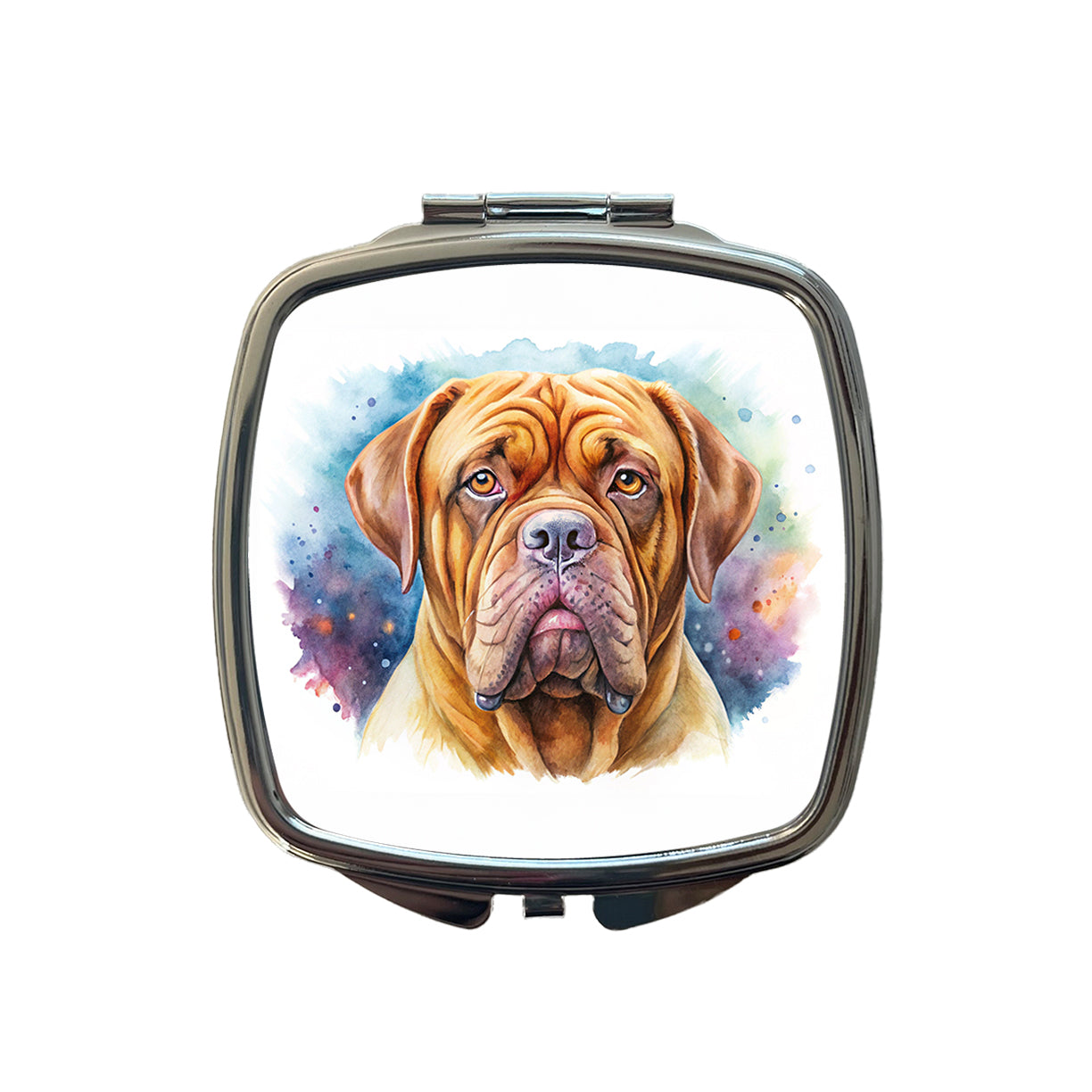 Dogues De Bordeaux Dog Watercolor Style Small Travel Purse Handbag Pocket Makeup Compact Mirror