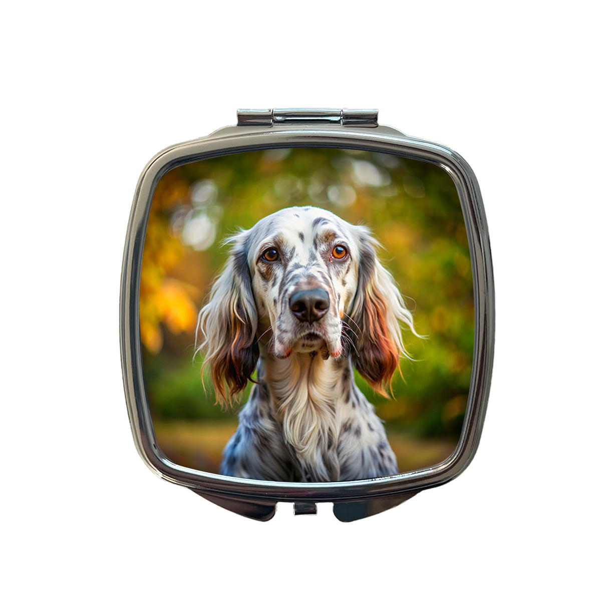 English Setter Dog Photo Small Travel Purse Handbag Pocket Makeup Compact Mirror