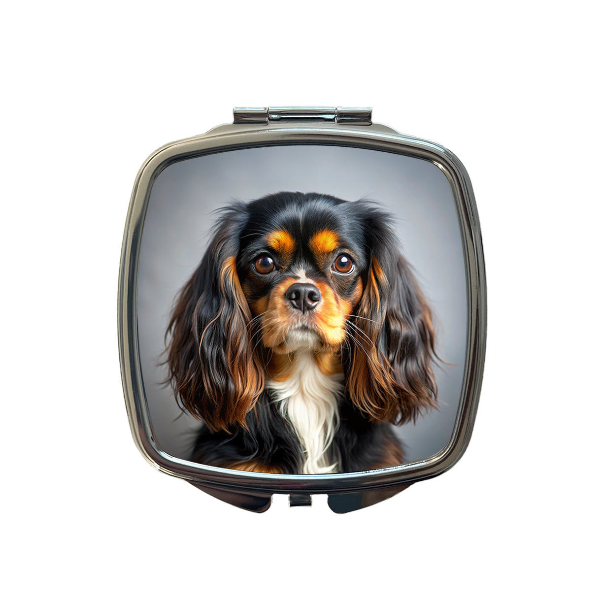 English Toy Spaniel Dog Photo Small Travel Purse Handbag Pocket Makeup Compact Mirror