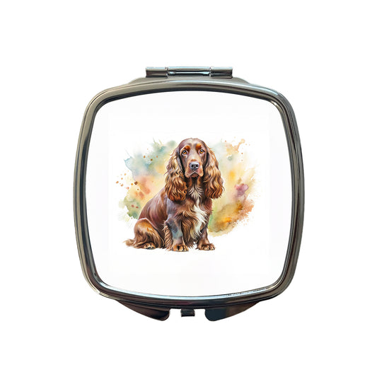 Field Spaniel Dog Watercolor Style Small Travel Purse Handbag Pocket Makeup Compact Mirror
