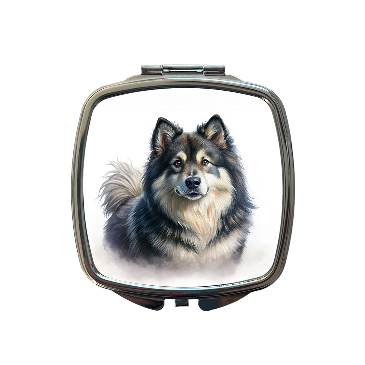 Finnish Lapphund Dog Illustration Small Travel Purse Handbag Pocket Makeup Compact Mirror