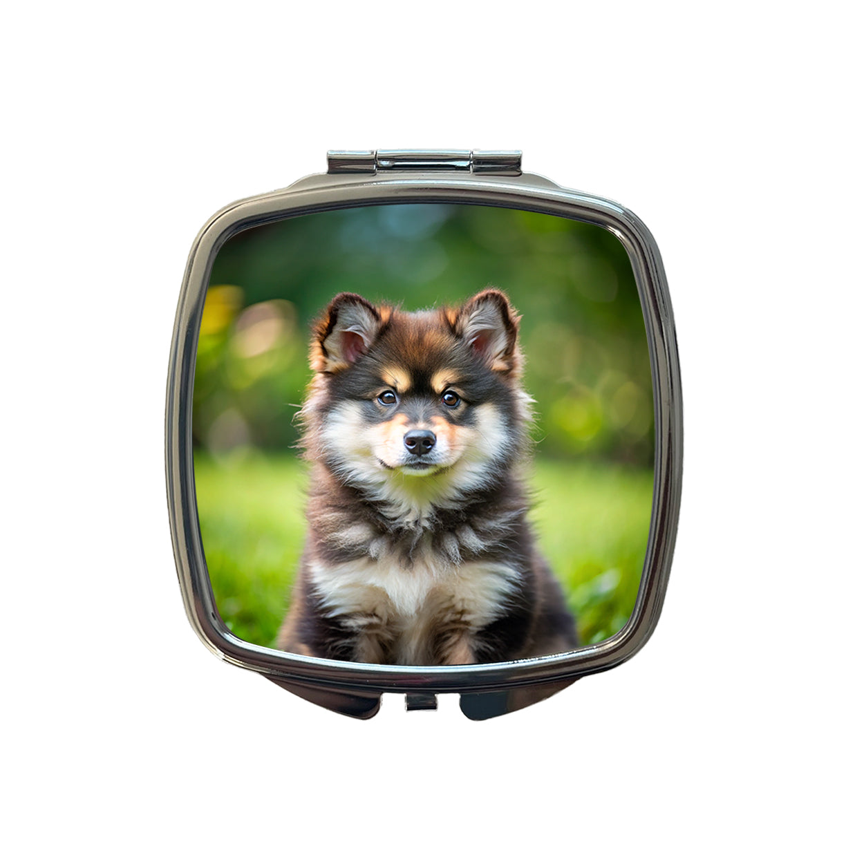 Finnish Lapphund Dog Puppy Photo Small Travel Purse Handbag Pocket Makeup Compact Mirror