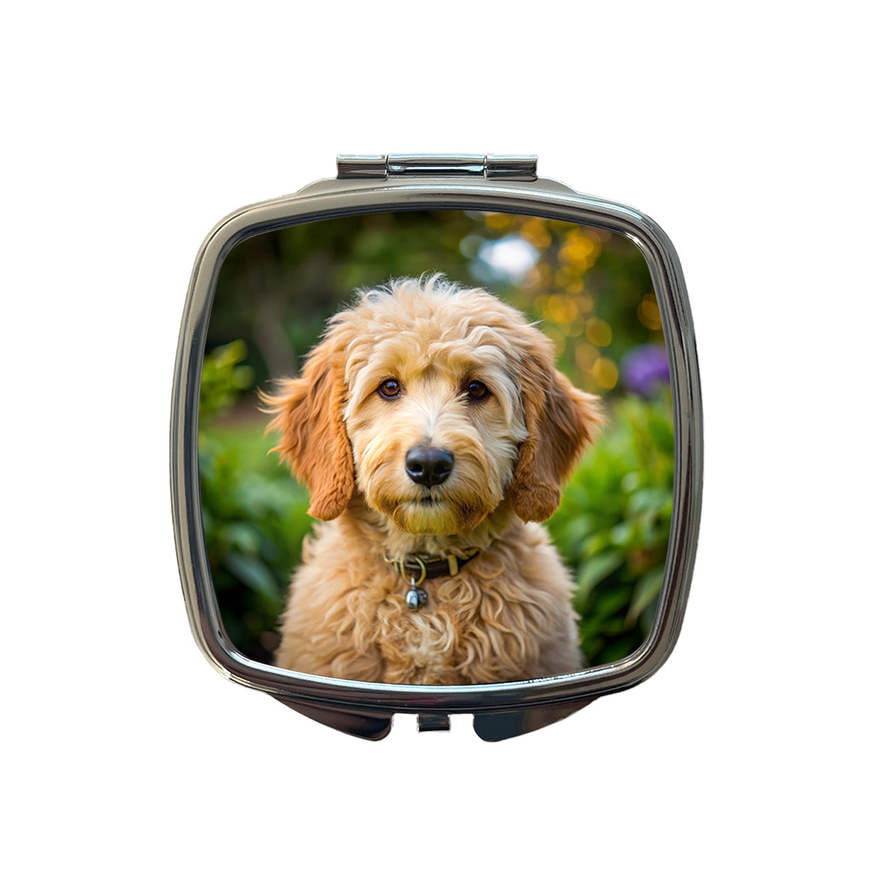 Goldendoodle Dog Photo Small Travel Purse Handbag Pocket Makeup Compact Mirror