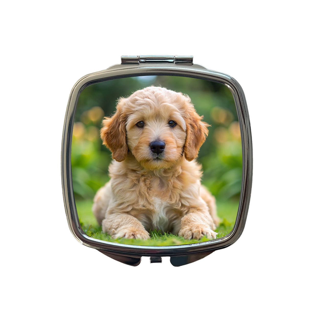 Goldendoodle Dog Puppy Photo Small Travel Purse Handbag Pocket Makeup Compact Mirror