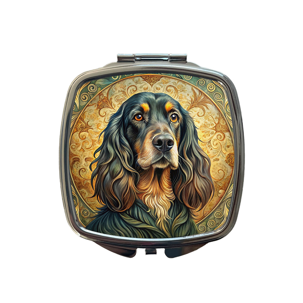 Gordon Setter Dog Art Nouveau Small Travel Purse Handbag Pocket Makeup Compact Mirror