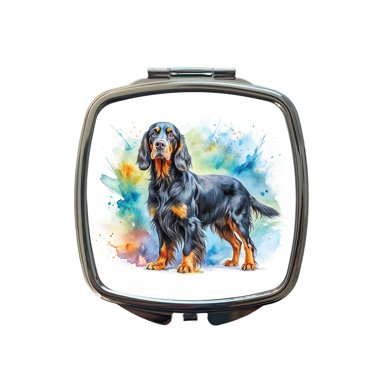 Gordon Setter Dog Watercolor Style Small Travel Purse Handbag Pocket Makeup Compact Mirror