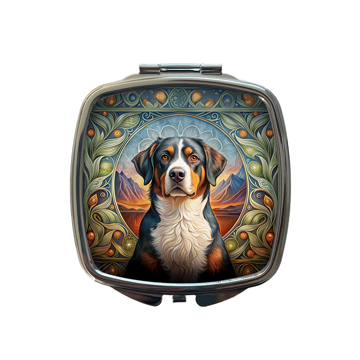 Greater Swiss Mountain Dog Art Nouveau Small Travel Purse Handbag Pocket Makeup Compact Mirror