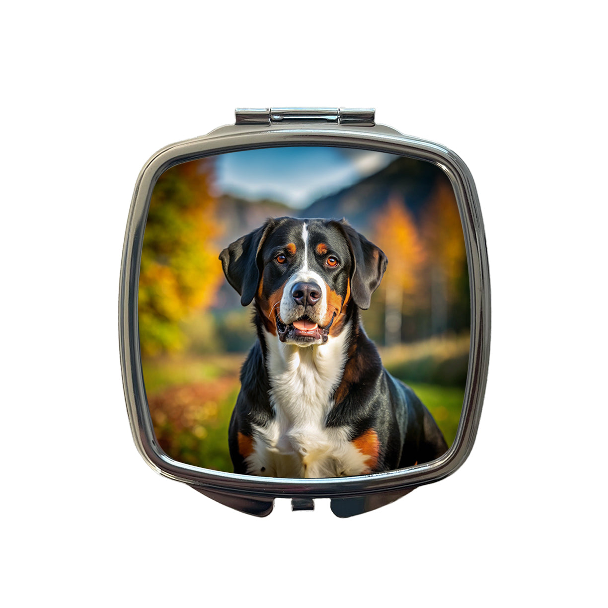 Greater Swiss Mountain Dog Photo Small Travel Purse Handbag Pocket Makeup Compact Mirror