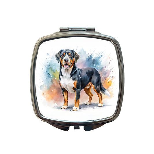 Greater Swiss Mountain Dog Watercolor Style Small Travel Purse Handbag Pocket Makeup Compact Mirror