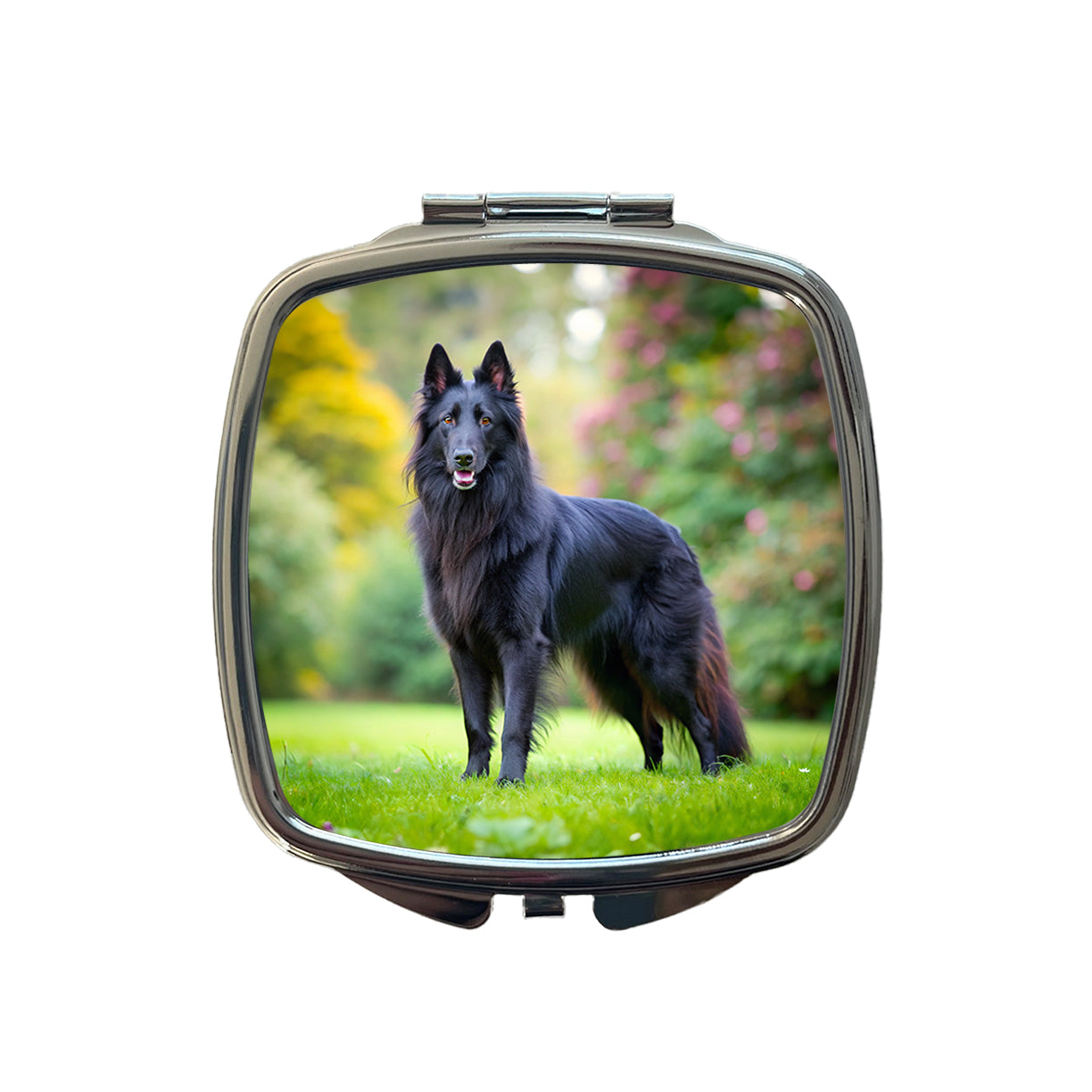 Groenendael Belgian Sheepdog Dog Photo Small Travel Purse Handbag Pocket Makeup Compact Mirror