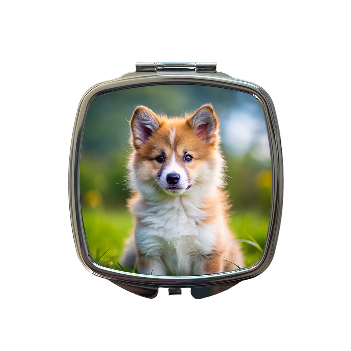 Icelandic Sheepdog Dog Puppy Photo Small Travel Purse Handbag Pocket Makeup Compact Mirror
