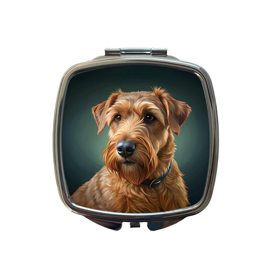 Irish Terrier Dog Illustration Small Travel Purse Handbag Pocket Makeup Compact Mirror