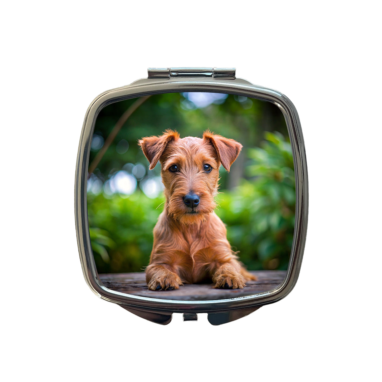 Irish Terrier Dog Puppy Photo Small Travel Purse Handbag Pocket Makeup Compact Mirror