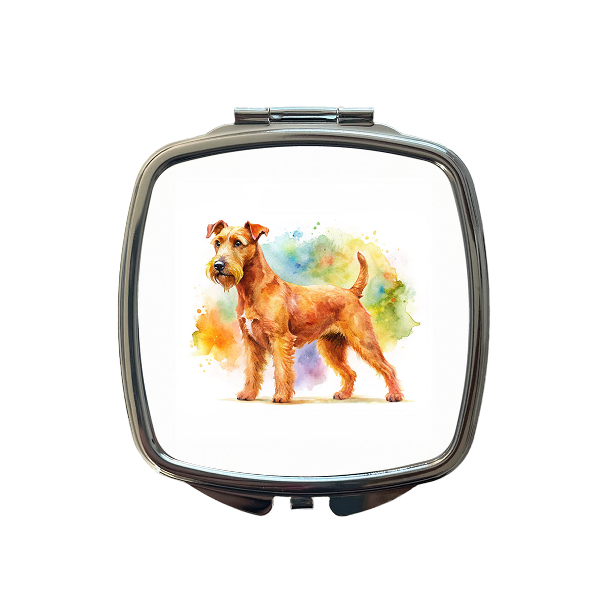 Irish Terrier Dog Watercolor Style Small Travel Purse Handbag Pocket Makeup Compact Mirror