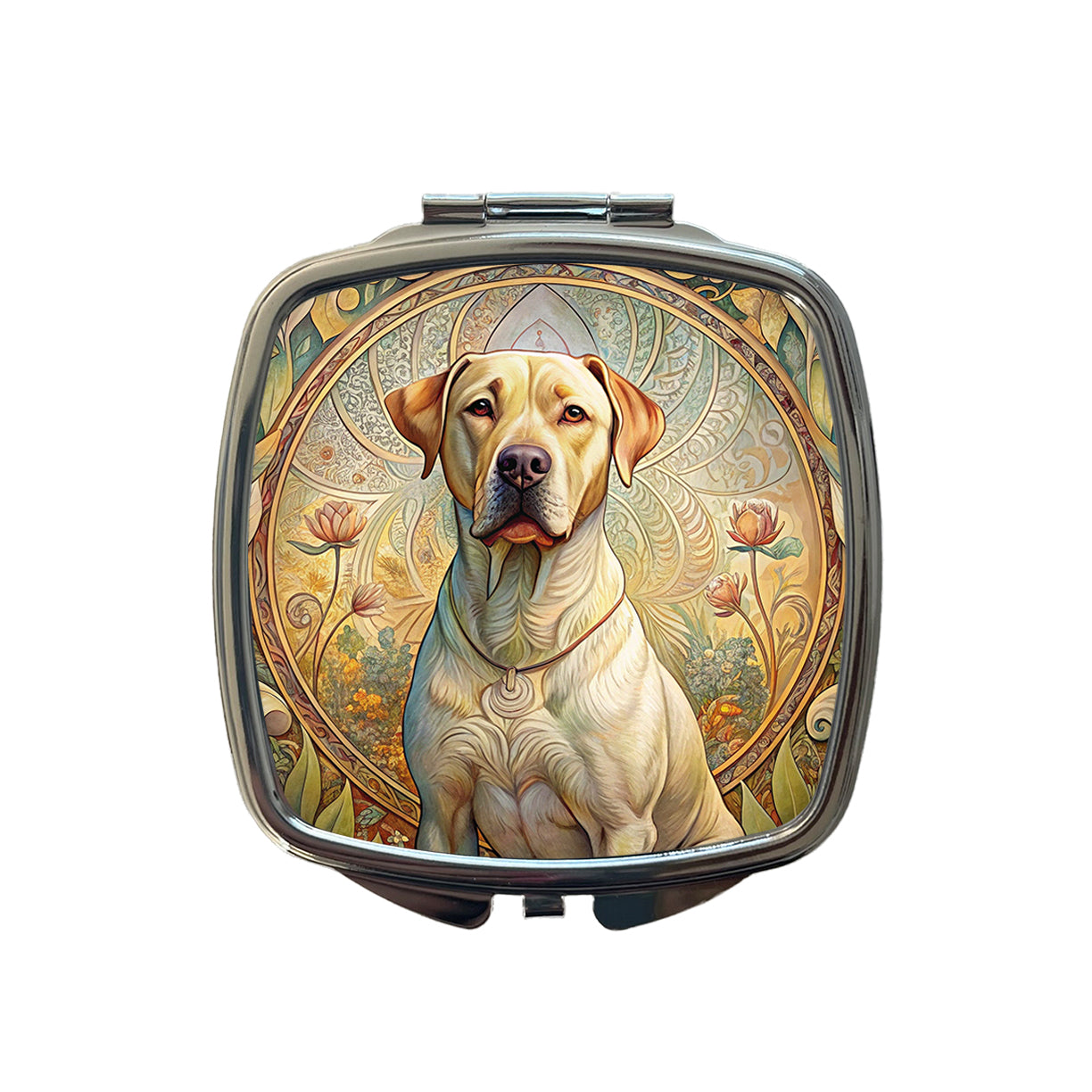 Labrabull Dog Art Nouveau Small Travel Purse Handbag Pocket Makeup Compact Mirror