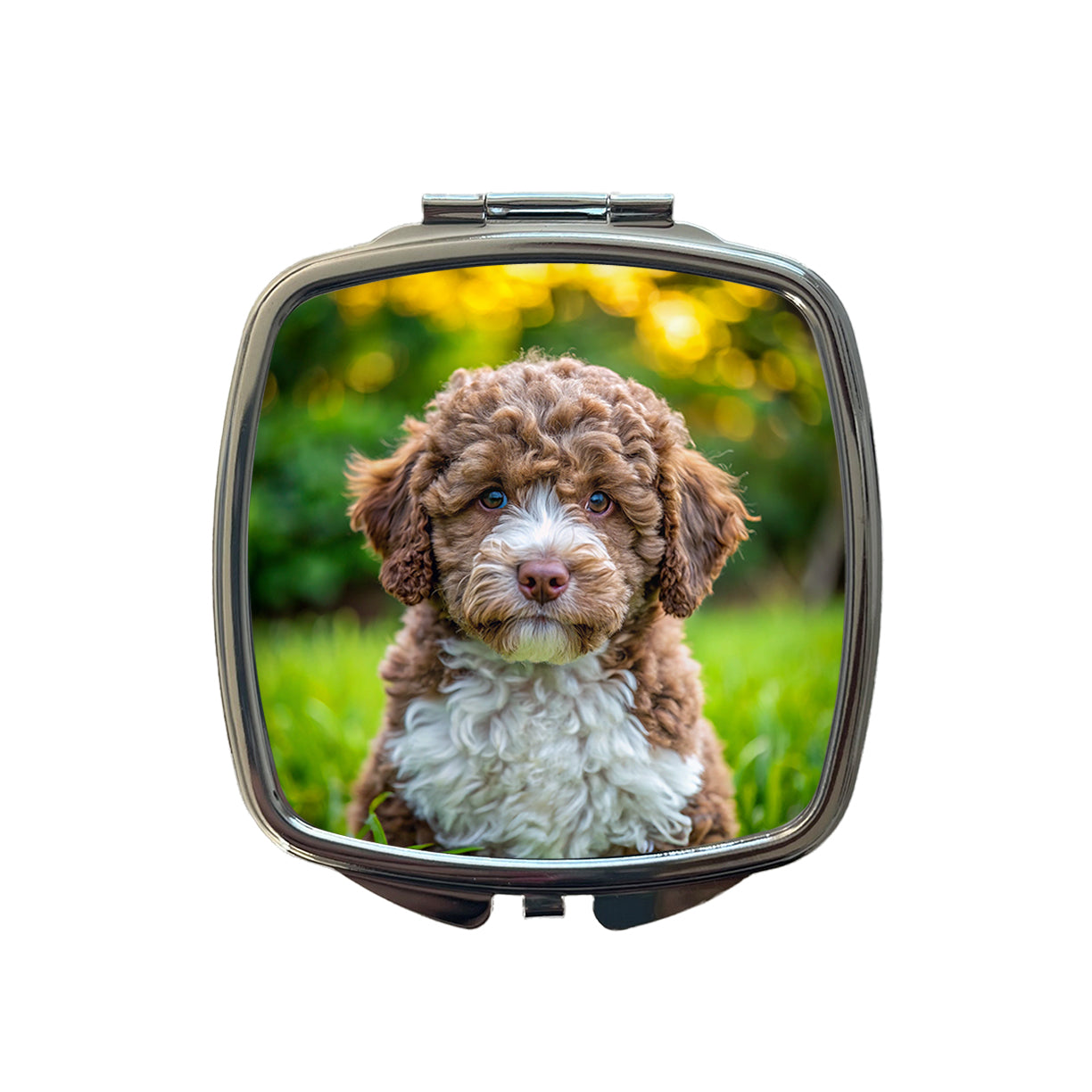Lagotto Romagnolo Dog Puppy Photo Small Travel Purse Handbag Pocket Makeup Compact Mirror