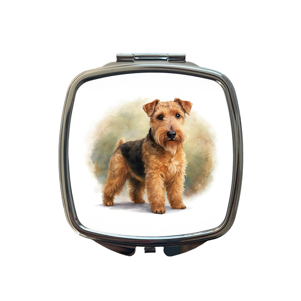 Lakeland Terrier Dog Illustration Small Travel Purse Handbag Pocket Makeup Compact Mirror