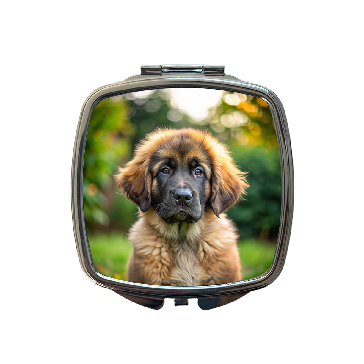 Leonberger Dog Puppy Photo Small Travel Purse Handbag Pocket Makeup Compact Mirror