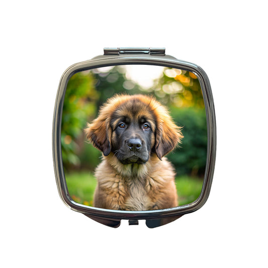 Leonberger Dog Puppy Photo Small Travel Purse Handbag Pocket Makeup Compact Mirror