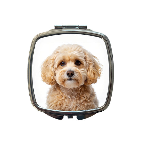 Maltipoo Dog Photo Small Travel Purse Handbag Pocket Makeup Compact Mirror