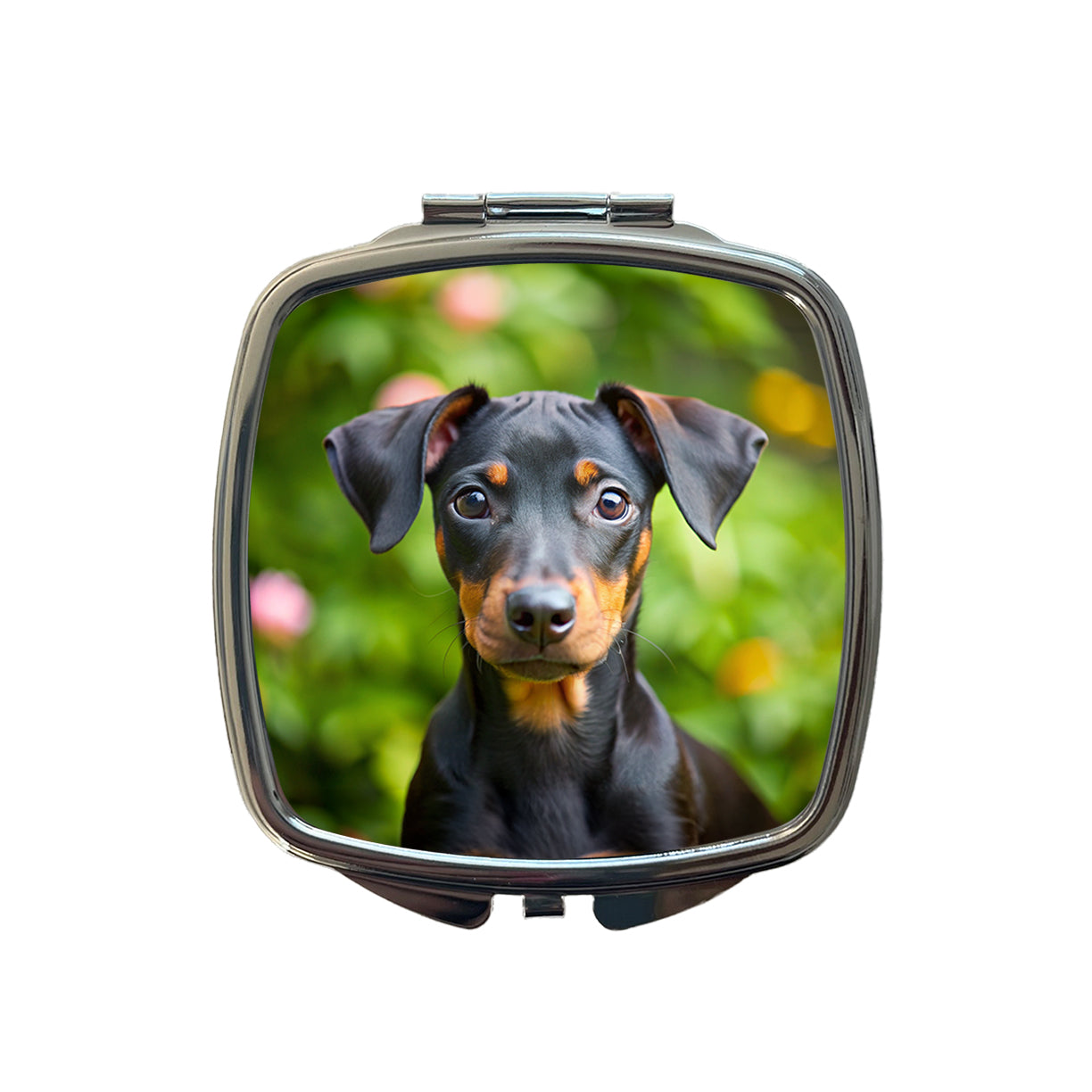 Manchester Terrier Dog Puppy Photo Small Travel Purse Handbag Pocket Makeup Compact Mirror