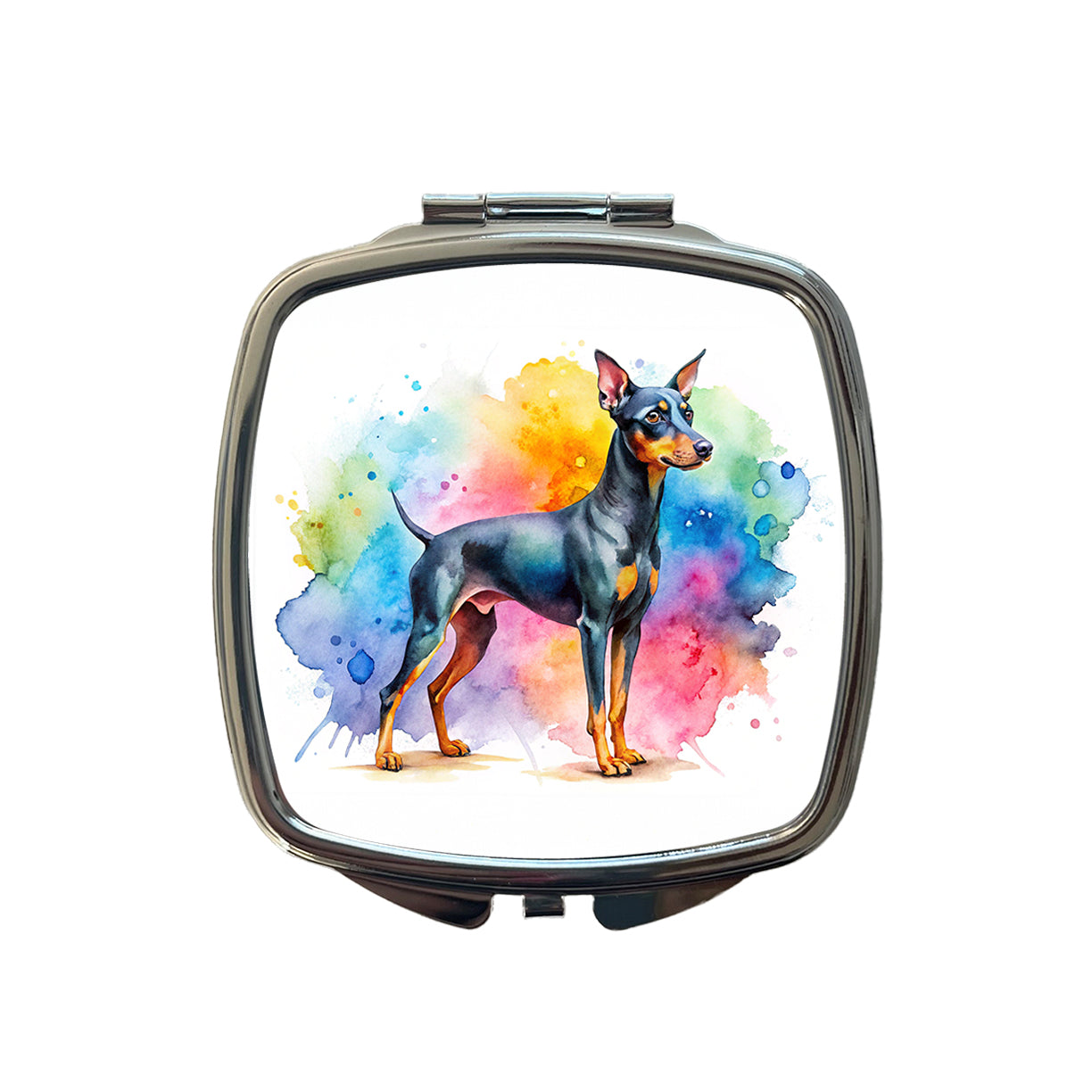 Manchester Terrier Dog Watercolor Style Small Travel Purse Handbag Pocket Makeup Compact Mirror