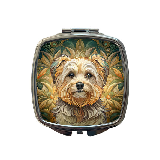 Morkie Dog Art Nouveau Small Travel Purse Handbag Pocket Makeup Compact Mirror