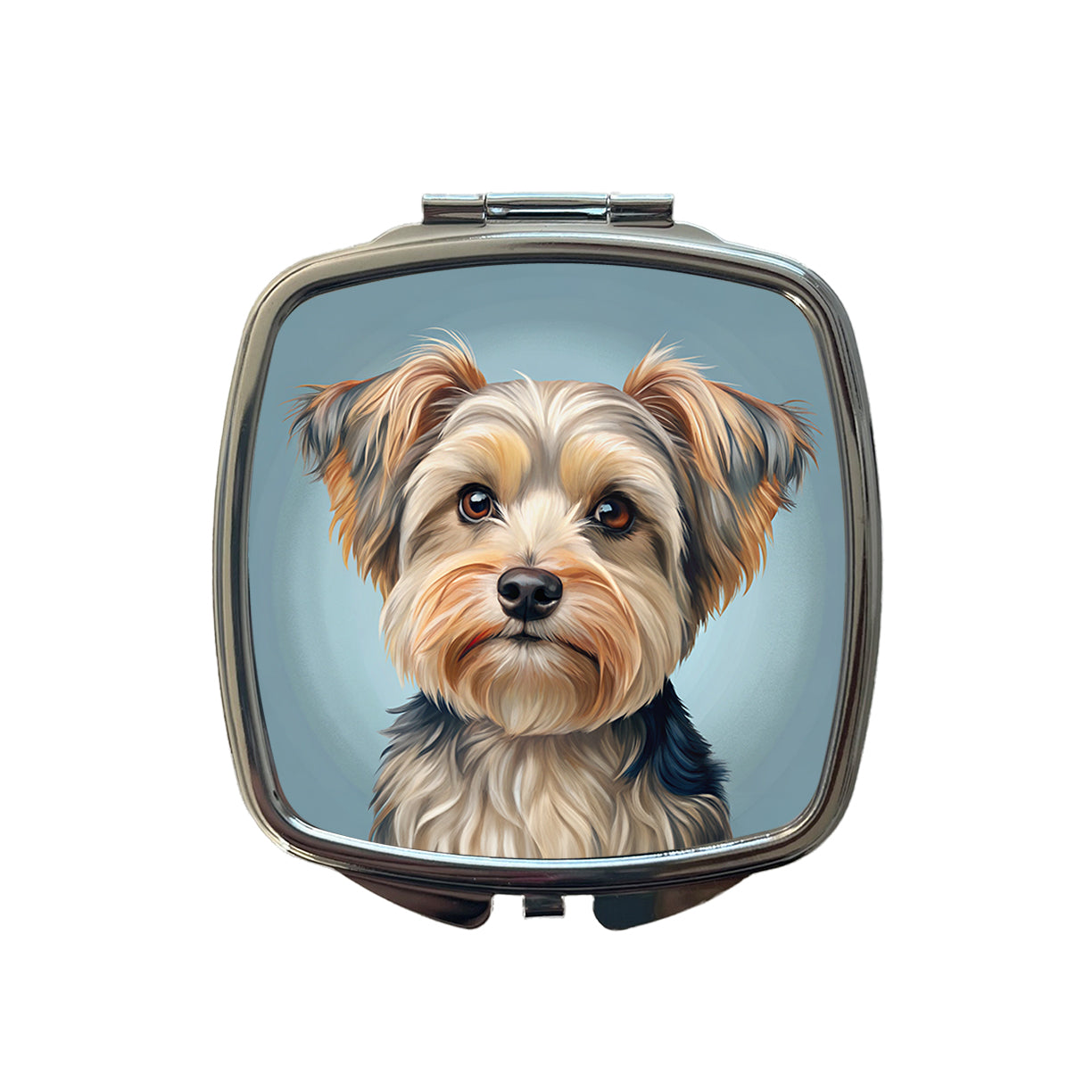 Morkie Dog Illustration Small Travel Purse Handbag Pocket Makeup Compact Mirror