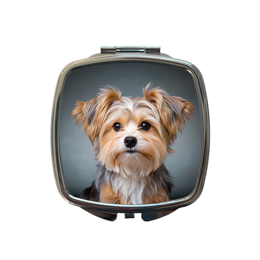 Morkie Dog Photo Small Travel Purse Handbag Pocket Makeup Compact Mirror