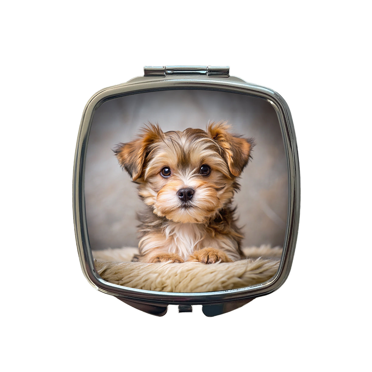 Morkie Dog Puppy Photo Small Travel Purse Handbag Pocket Makeup Compact Mirror