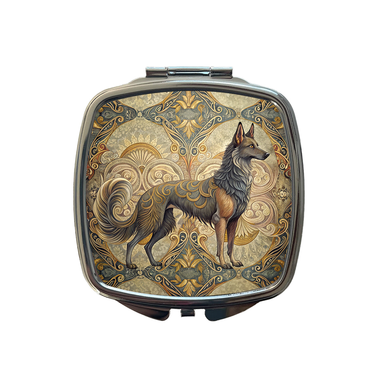 Mudi Dog Art Nouveau Small Travel Purse Handbag Pocket Makeup Compact Mirror