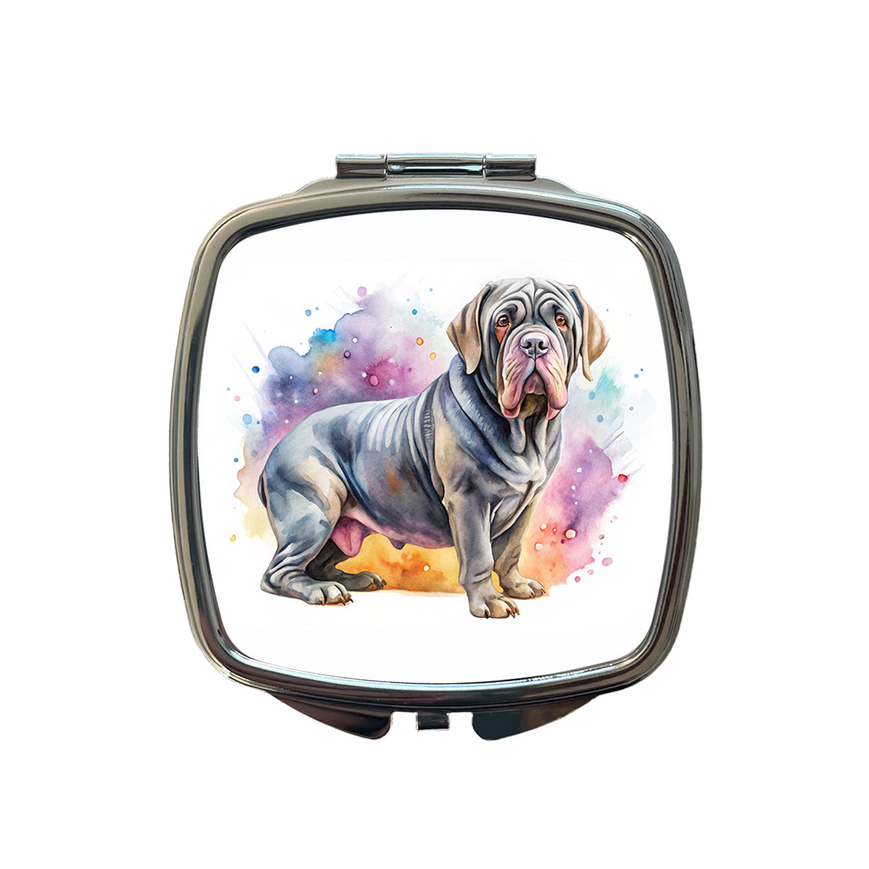 Neapolitan Mastiff Dog Watercolor Style Small Travel Purse Handbag Pocket Makeup Compact Mirror