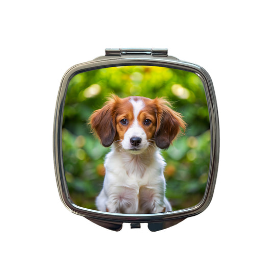 Nederlandse Kooikerhondje Dog Puppy Photo Small Travel Purse Handbag Pocket Makeup Compact Mirror