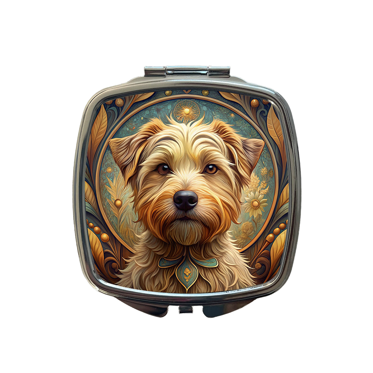 Norfolk Terrier Dog Art Nouveau Small Travel Purse Handbag Pocket Makeup Compact Mirror