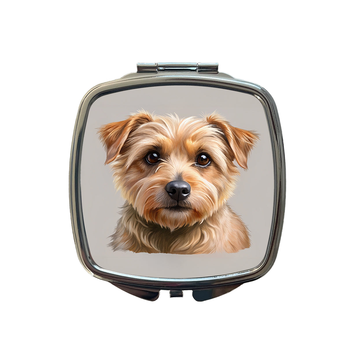 Norfolk Terrier Dog Illustration Small Travel Purse Handbag Pocket Makeup Compact Mirror