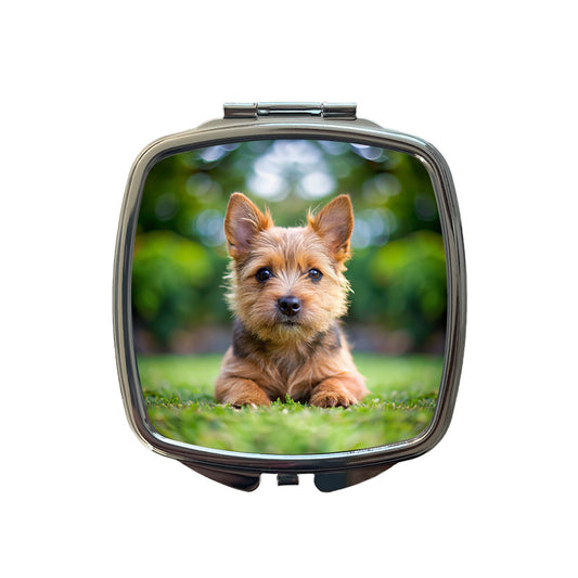 Norwich Terrier Dog Puppy Photo Small Travel Purse Handbag Pocket Makeup Compact Mirror