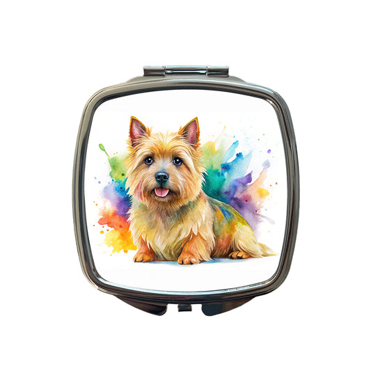 Norwich Terrier Dog Watercolor Style Small Travel Purse Handbag Pocket Makeup Compact Mirror