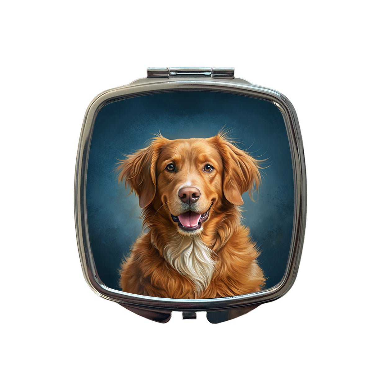 Nova Scotia Duck Tolling Retriever Dog Illustration Small Travel Purse Handbag Pocket Makeup Compact Mirror
