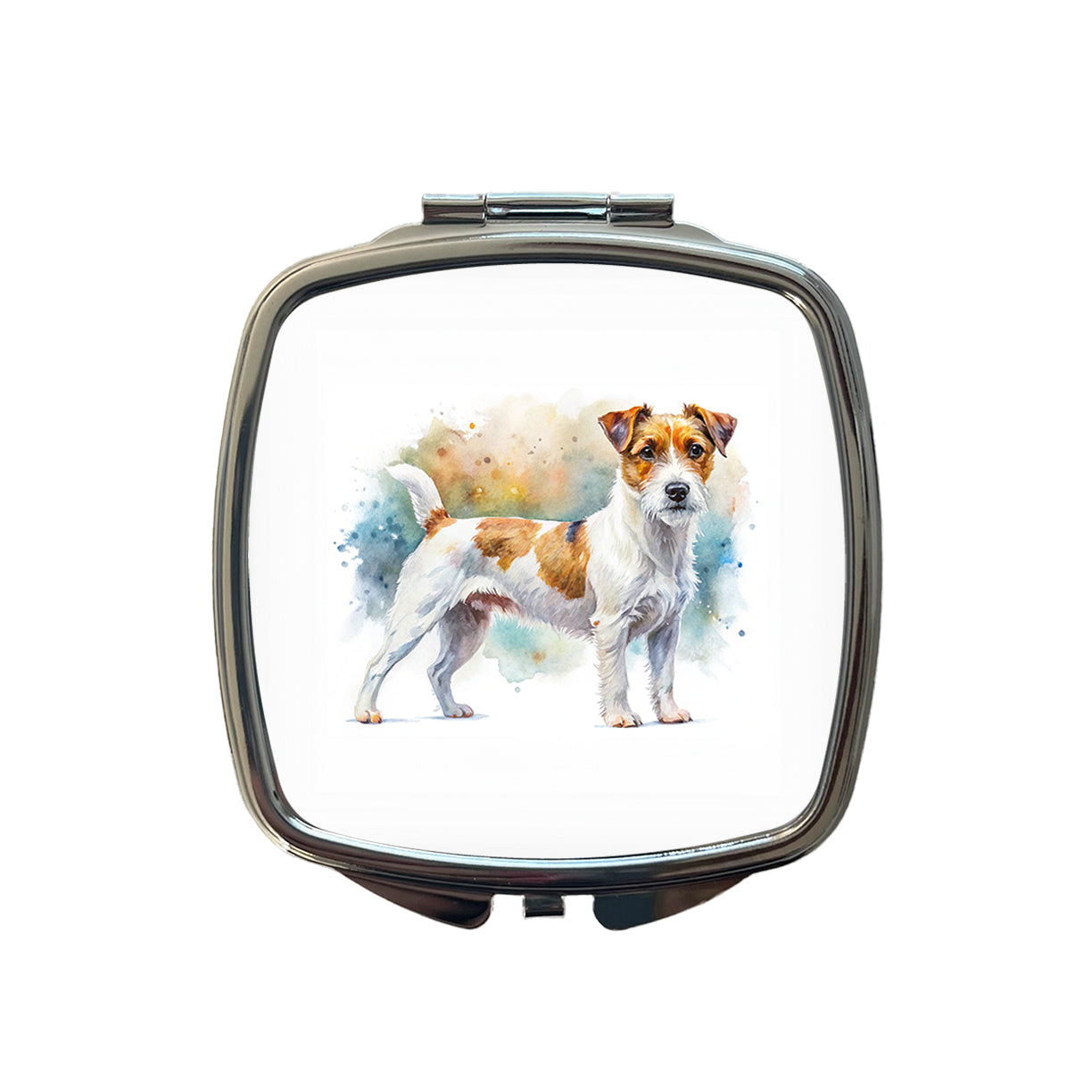 Parson Russell Terrier Dog Watercolor Style Small Travel Purse Handbag Pocket Makeup Compact Mirror