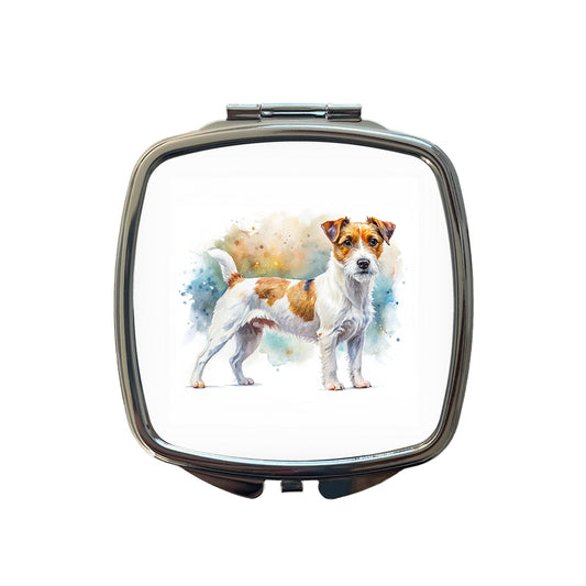 Parson Russell Terrier Dog Watercolor Style Small Travel Purse Handbag Pocket Makeup Compact Mirror