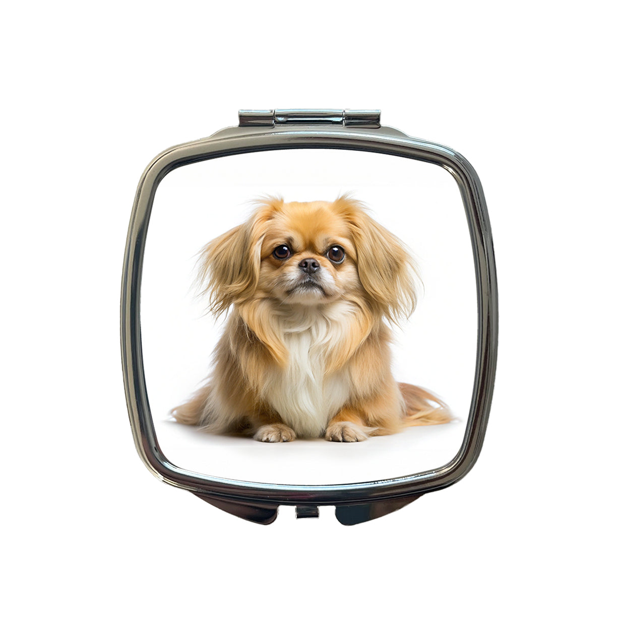 Pekapoo Dog Photo Small Travel Purse Handbag Pocket Makeup Compact Mirror
