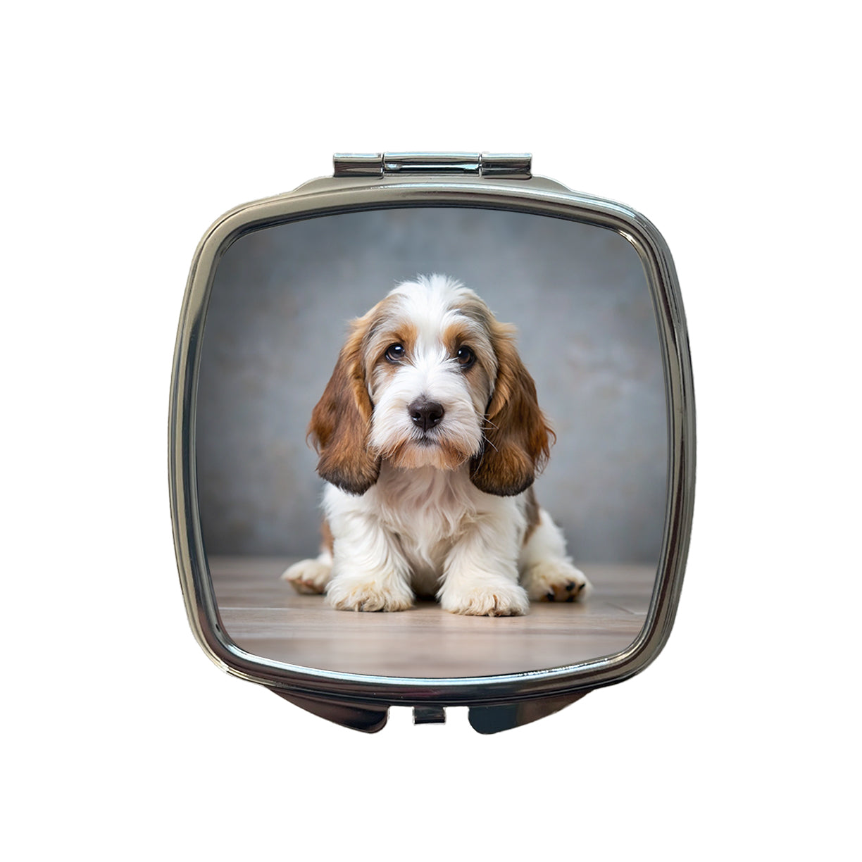 Petit Basset Griffon Vendeen Dog Puppy Photo Small Travel Purse Handbag Pocket Makeup Compact Mirror