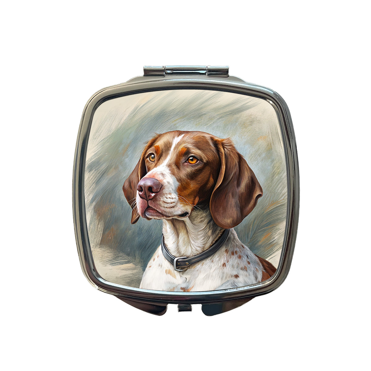 Pointer Dog Illustration Small Travel Purse Handbag Pocket Makeup Compact Mirror