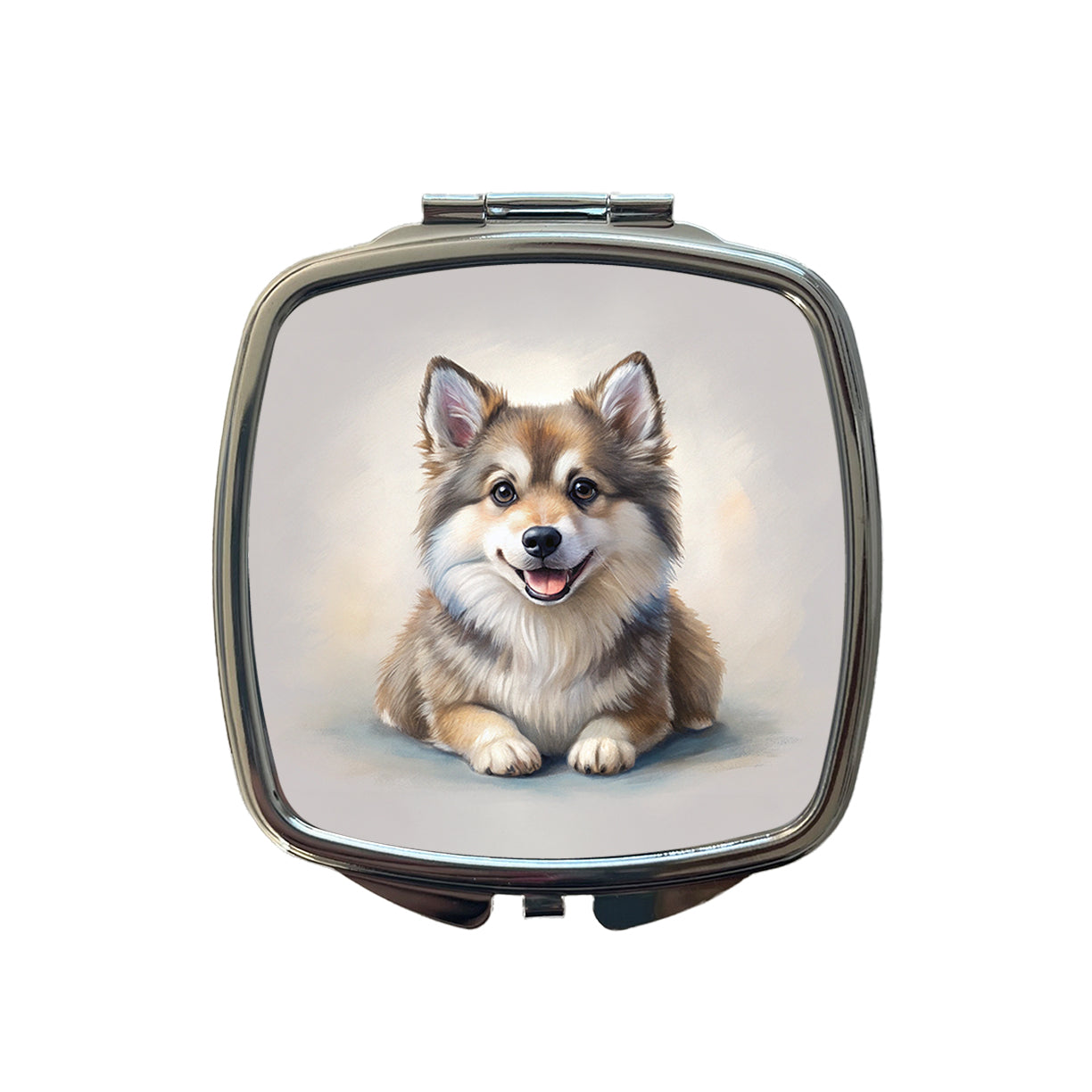 Pomsky Dog Illustration Small Travel Purse Handbag Pocket Makeup Compact Mirror