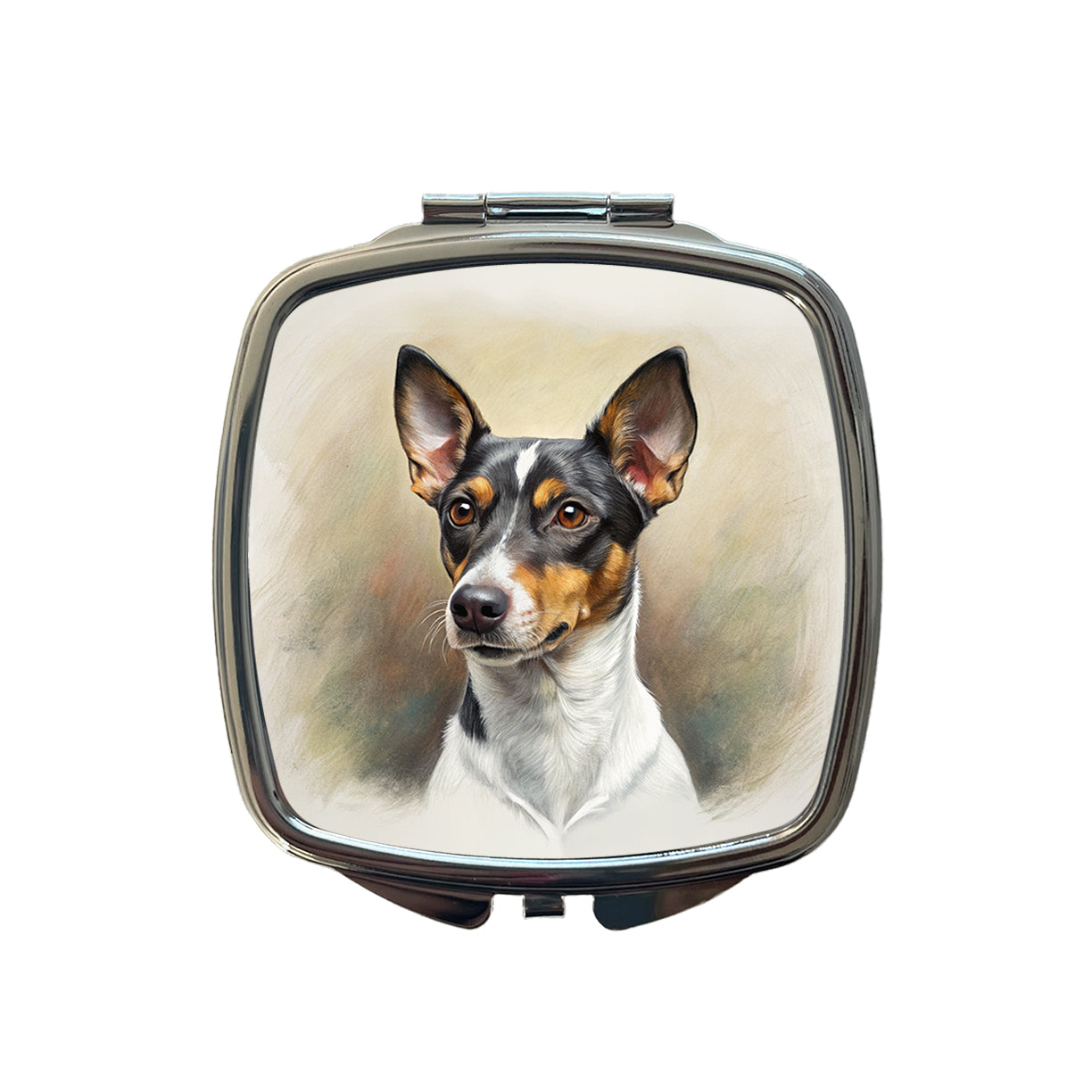 Rat Terrier Dog Illustration Small Travel Purse Handbag Pocket Makeup Compact Mirror