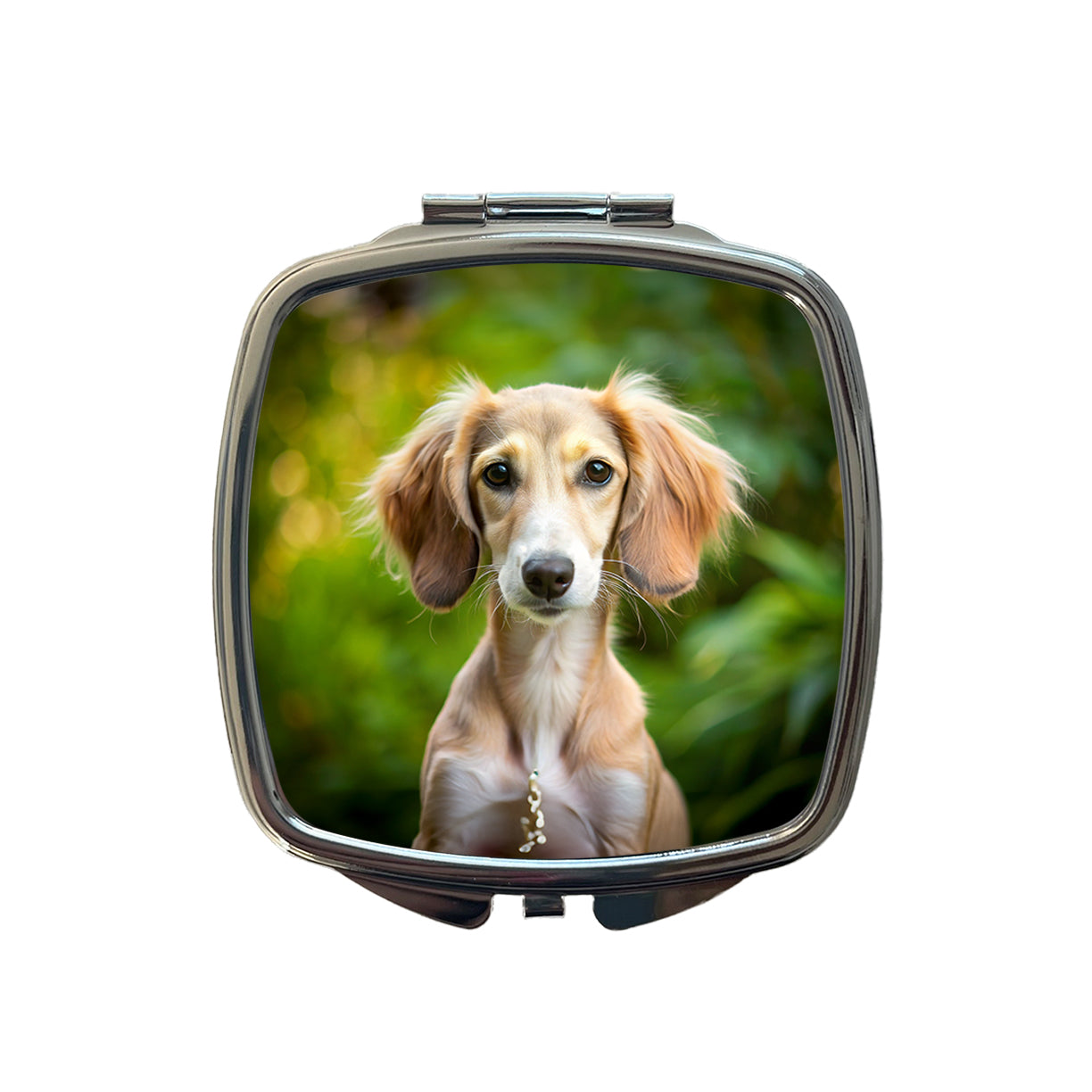 Saluki Dog Puppy Photo Small Travel Purse Handbag Pocket Makeup Compact Mirror