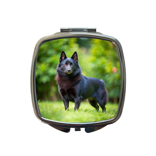 Schipperke Dog Photo Small Travel Purse Handbag Pocket Makeup Compact Mirror