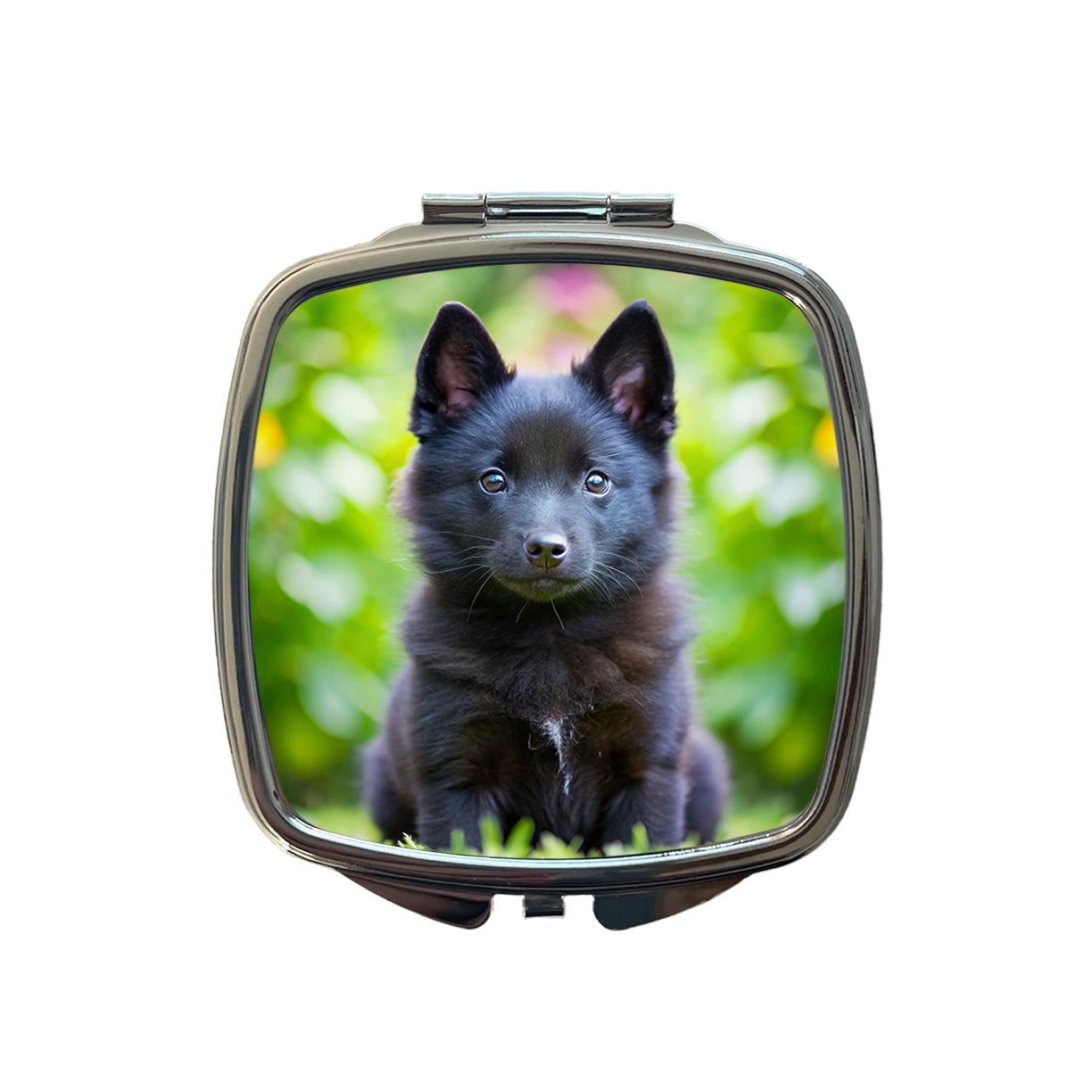 Schipperke Dog Puppy Photo Small Travel Purse Handbag Pocket Makeup Compact Mirror